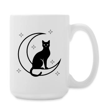 Silhouette des étoiles de la Lune Chat - Grande tasse 440 ml - blanc - Droite