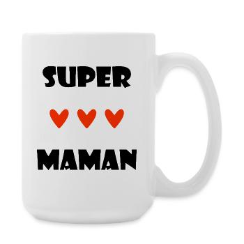 MAMAN. FÊTE DES MÈRES. COEUR. FÊTE. BONNE FÊTE - Grande tasse 440 ml - blanc - Droite