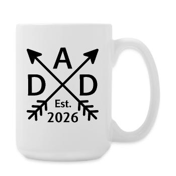 Dad 2026 Baby Announcement Est 2026 - Große Tasse 440 ml - Weiß - Rechts