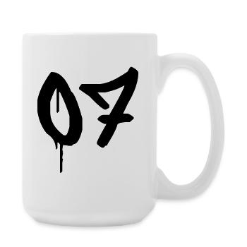 Nummer 07 Urbaner Graffiti-Stil - Große Tasse 440 ml - Weiß - Rechts