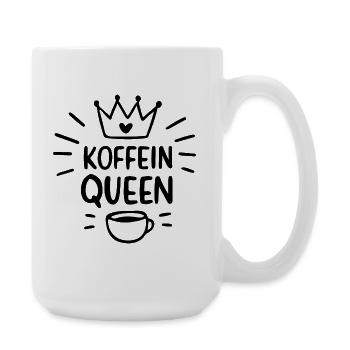 Black silhouette caffeine queen morning grouch - Large Mug 440 ml - white - Right