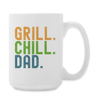 BBQ. Chill. Dad. Dads and crickets. - Large Mug 440 ml - white - Right