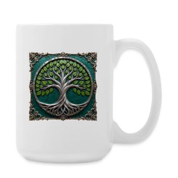 Metallic Circular Tree of Life - Large Mug 440 ml - white - Right