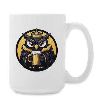 Owl Beer Funny - Large Mug 440 ml - white - Right