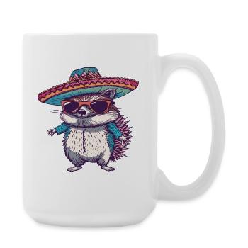 Sombrero comique drôle de hérisson - Grande tasse 440 ml - blanc - Droite