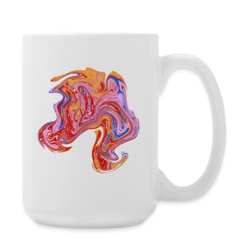 Color swirl neon pattern - Large Mug 440 ml - white - Right