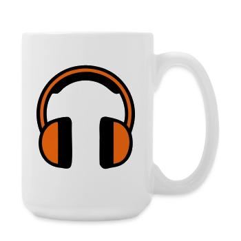 Gehörschutz Kopfhörer Baustelle - Große Tasse 440 ml - Weiß - Rechts