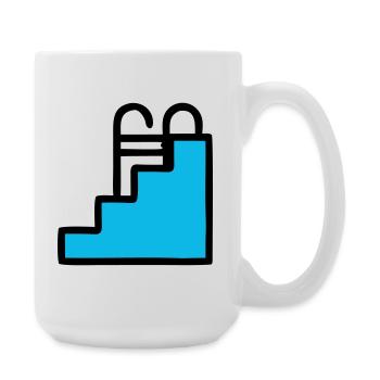  Pool Leiter Schwimmbad Icon - Große Tasse 440 ml - Weiß - Rechts
