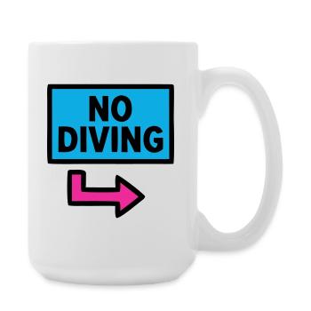 No Diving Schild Pool Retro - Große Tasse 440 ml - Weiß - Rechts
