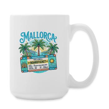 Mallorca Boarding Pass – Sommer Urlaub - Große Tasse 440 ml - Weiß - Rechts