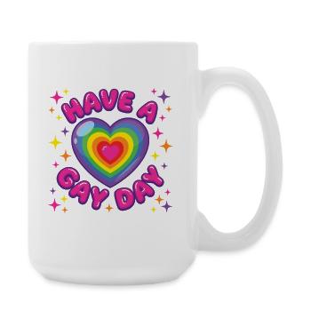 LGBT-Pride-Monat – Habt einen schwulen Tag - Große Tasse 440 ml - Weiß - Rechts