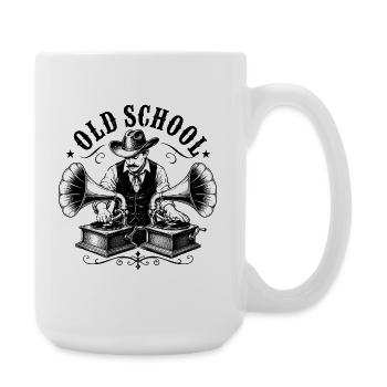 Un DJ old school avec gramophone - Grande tasse 440 ml - blanc - Droite
