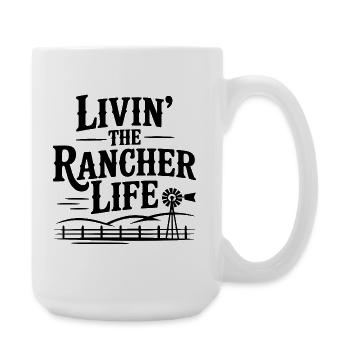 Das Leben als Rancher - Große Tasse 440 ml - Weiß - Rechts
