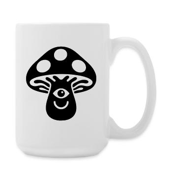 Champignon psychédélique avec motif œil - Grande tasse 440 ml - blanc - Droite