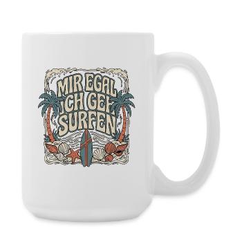 Mir Egal Ich Geh Surfen - Große Tasse 440 ml - Weiß - Rechts