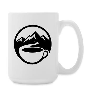 Coffee Mountains Emblem Outdoor Nature - Large Mug 440 ml - white - Right