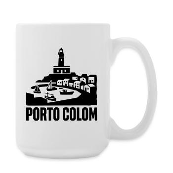 Porto Colom Silhouette Wahrzeichen - Große Tasse 440 ml - Weiß - Rechts