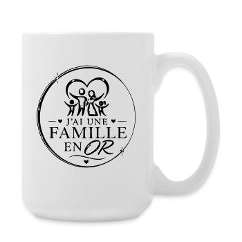 famille en or - Grande tasse 440 ml - blanc - Droite