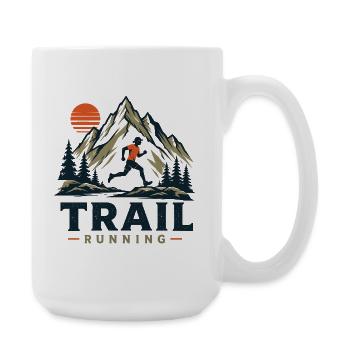 Course sur sentier - Grande tasse 440 ml - blanc - Droite