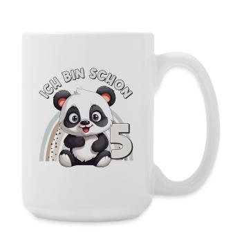 5. Geburtstag Panda Bär Regenbogen Süß Niedlich - Große Tasse 440 ml - Weiß - Rechts
