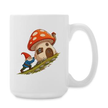Le nain de la maison champignon tire la maison - Grande tasse 440 ml - blanc - Droite
