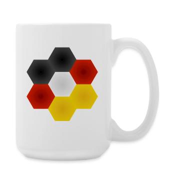 Couleur en nid d’abeille, joue le drapeau allemand. - Grande tasse 440 ml - blanc - Droite