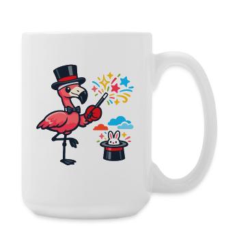 Flamingo Wizard in Hat - Large Mug 440 ml - white - Right