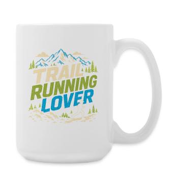 Trail Running Lover Mountain Forest Graphic - Large Mug 440 ml - white - Right