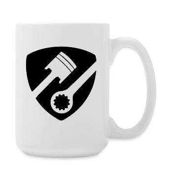 Kfz-Mechatroniker Kolben und Werkzeug - Große Tasse 440 ml - Weiß - Rechts
