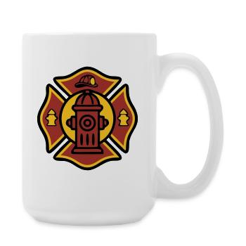Icône du blason d’incendie du camion de pompiers - Grande tasse 440 ml - blanc - Droite