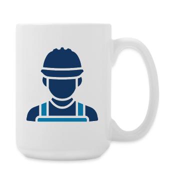 Ouvrier du bâtiment Construction Line Icon Vector Symbo - Grande tasse 440 ml - blanc - Droite