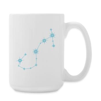 Signe astrologique de la Constellation du Scorpion Bleu pastel - Grande tasse 440 ml - blanc - Droite