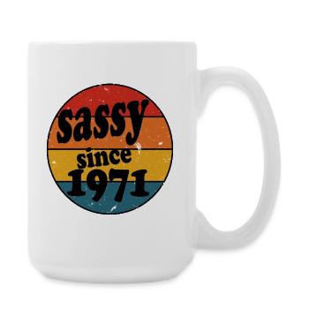 Sassy Since 1971 Retro Circle - Large Mug 440 ml - white - Right