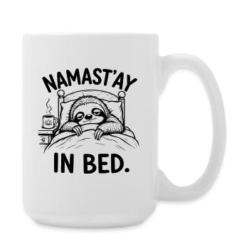 Namast'ay in Bed – Tired Sloth | Fun Yoga - Large Mug 440 ml - white - Right