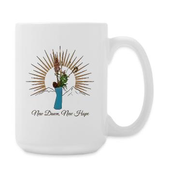 New Dawn New Hope Floral Sunrise - Large Mug 440 ml - white - Right
