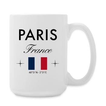 Paris France coordonne un souvenir de voyage - Grande tasse 440 ml - blanc - Droite