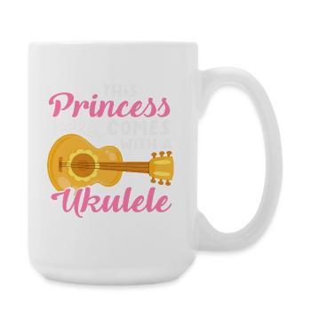 Funny Ukulele Designs and Sayings - Large Mug 440 ml - white - Right