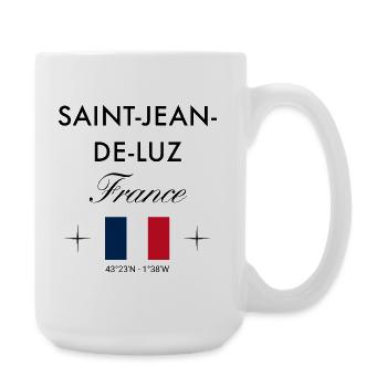 Saint Jean de Luz Frankreich Koordinaten Reise - Große Tasse 440 ml - Weiß - Rechts