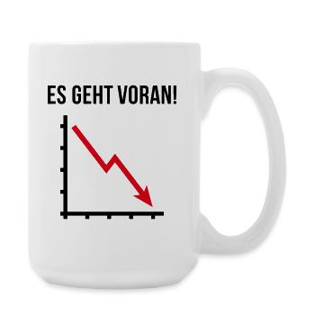 Es Geht Voran! (Fortschritt / Abwärts / POS 2C) - Große Tasse 440 ml - Weiß - Rechts