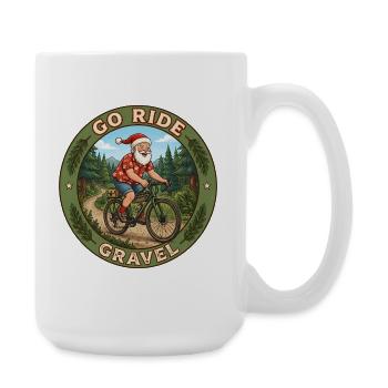 Saint sur un vélo de gravel - Grande tasse 440 ml - blanc - Droite
