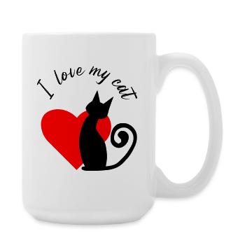 Fragmented heart in red - Large Mug 440 ml - white - Right