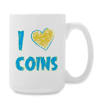 Coin collector - Large Mug 440 ml - white - Right