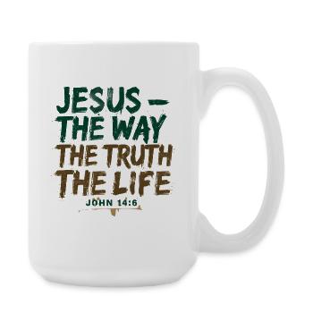 Jesus The Way The Truth The Life - Large Mug 440 ml - white - Right