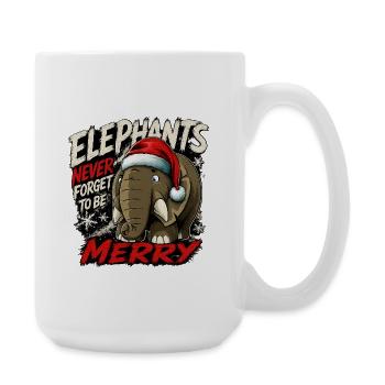 Elephant Christmas Never Forgotten - Large Mug 440 ml - white - Right