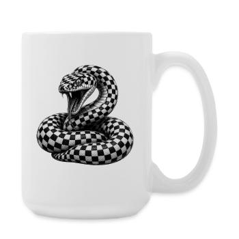 Checkerboard Cobra - Große Tasse 440 ml - Weiß - Rechts