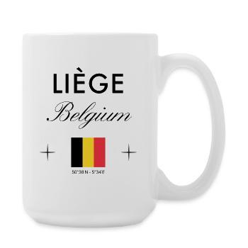 Liège Belgique Coordonnées Souvenir de voyage - Grande tasse 440 ml - blanc - Droite