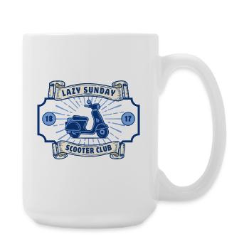 Lazy Sunday Scooter Club - Große Tasse 440 ml - Weiß - Rechts