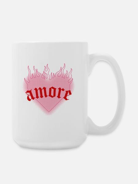 Brennende Liebe - Große Tasse 440 ml - Weiß