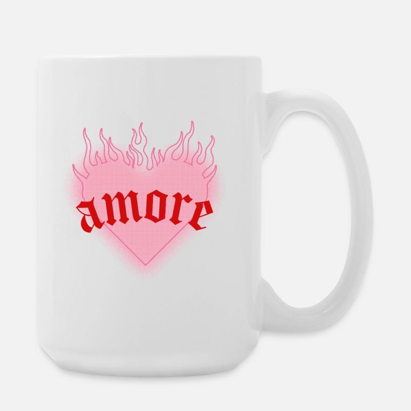 Burning love - Large Mug 440 ml - white