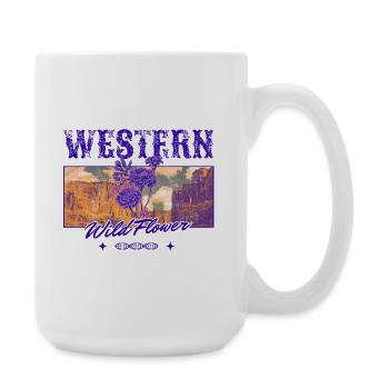 Western Wildflower – Retro Country Aesthetic - Large Mug 440 ml - white - Right